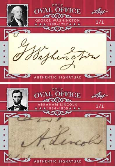 2012 Leaf Oval Office Abraham Lincoln Cut Signature