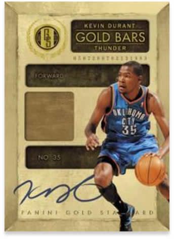 2010-11 Panini Gold Standard Bars Kevin Durant Autograph 14K Card