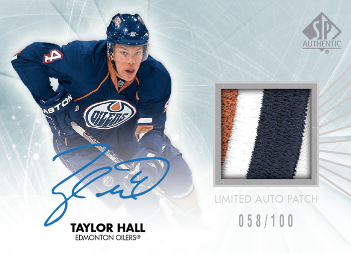 2011-12 Upper Deck SP Authentic Hockey Taylor Hall Limited Jersey Autograph Patch Card