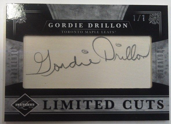 2011/12 Panini Limited Cut Autograph Gordie Drillon Card