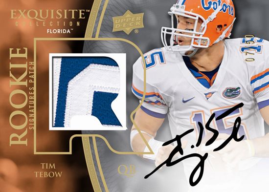 2010 Upper Deck Exquisite Tim Tebow Patch Auto RC