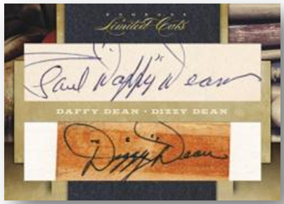 2011 Donruss Limited Cuts Dual Cut Autograph