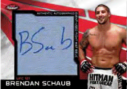 2011 Topps UFC Finest Fight Mat Jumbo Autographs AMR-BS Brendan Schaub Card