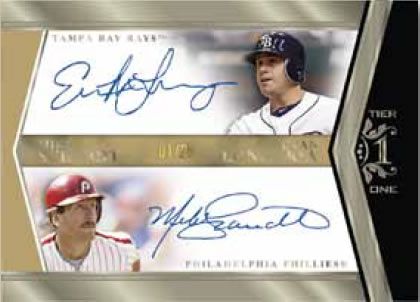 2011 Topps Tier One Evan Longoria Mike Schmidt Dual Autograph Card