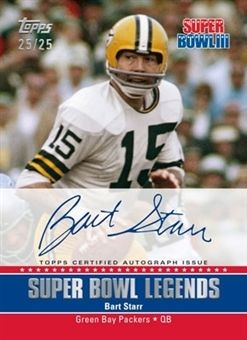 2011 Topps Super Bowl Legends Autograph Bart Star Card