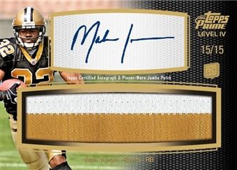2011 Topps Prime IV Mark Ingram Patch Autograph Card #/15