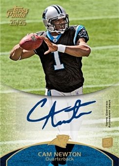 2011 Topps Prime Cam Newton Autograph RC Card #50 Silver Parallel #/25
