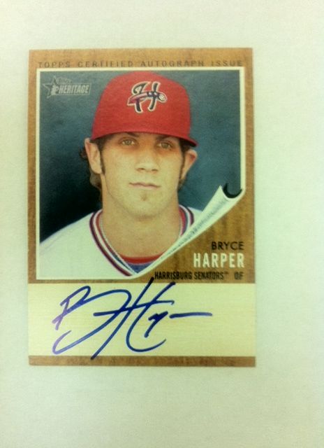 2011 Topps Heritage Minor League Bryce Harper Autograph