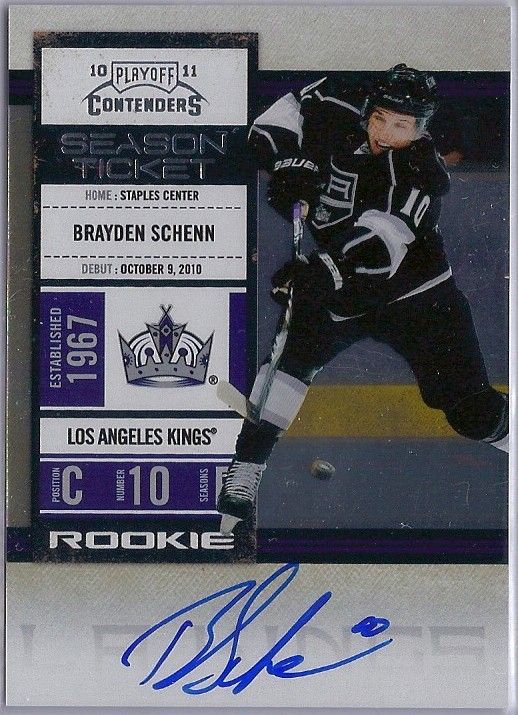 2010-11 Playoff Contenders Hockey Brayden Schenn Autograph Ticket RC #140