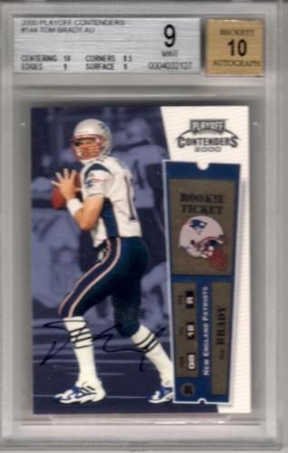 2000 Playoff Contenders Tom Brady Autograph RC BGS 9