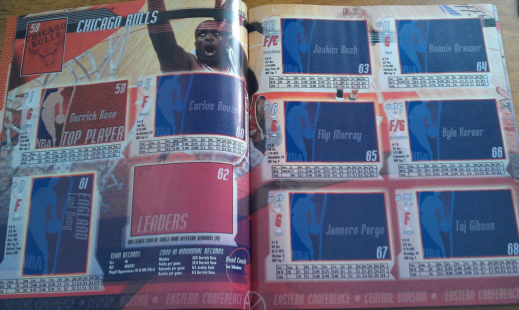 2010-11 Panini NBA Sticker Album Chicago Bulls