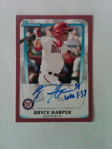 2011 Bowman Red Bryce Harper Autograph 2/5