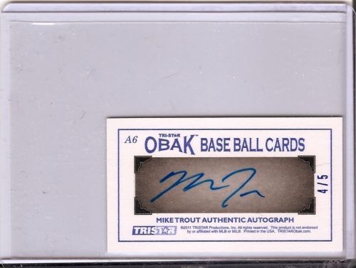 2011 TriStar Obak Mike Trout Mini Autograph