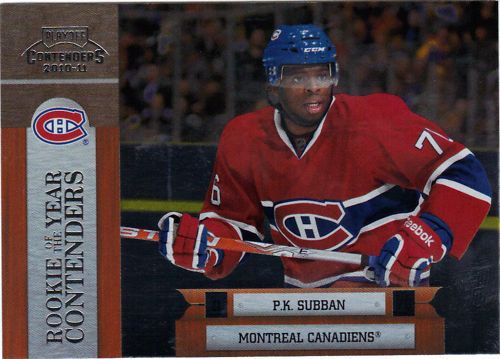 2010/11 Playoff ROY Contenders PK Subban Insert Card #13