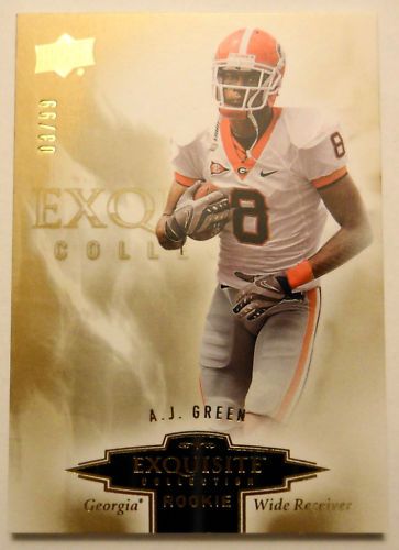 2010 Exquisite AJ Green Rookie RC Card /99