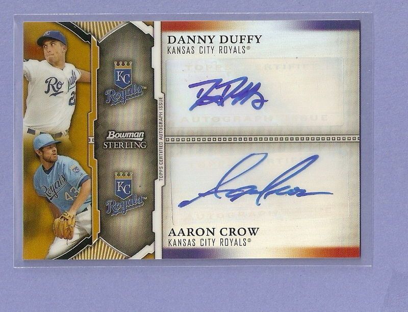 2011 Bowman Sterling Dual Autograph #DC Danny Duffy - Aaron Crow Card