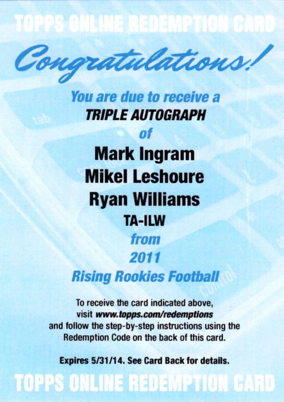 2011 Topps Rising Rookies Triple Autograph