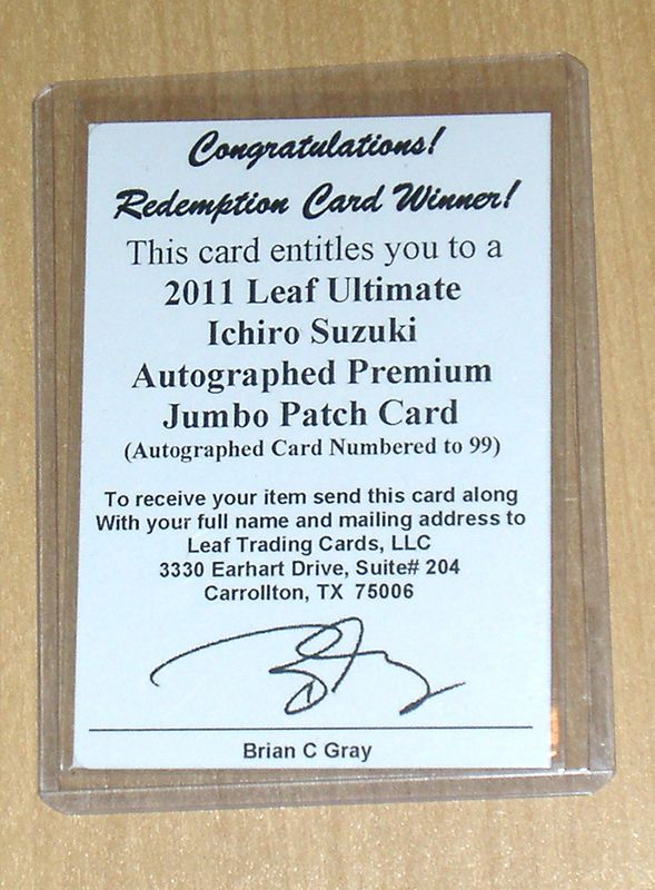 2011 Leaf Metal Draft Ichiro Suzuki Jumbo Patcha