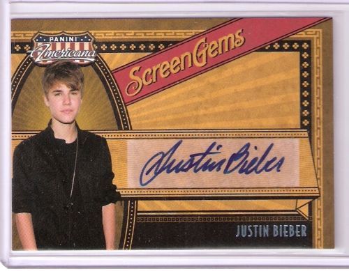 2011 Panini Americana Screen Gems Justin Bieber Autograph