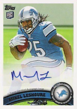 2011 Topps Football Mikel LeShoure Autograph RC Card