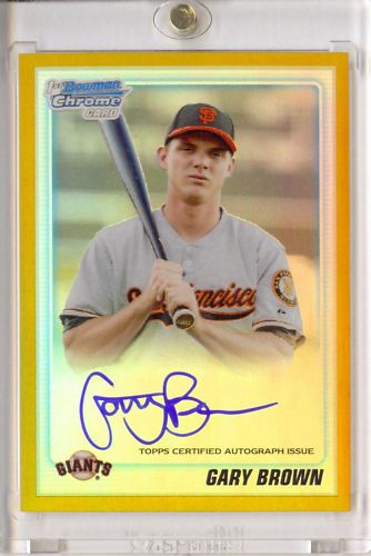 Gary Brown 2010 Bowman Chrome AUTO GOLD REF RC /50