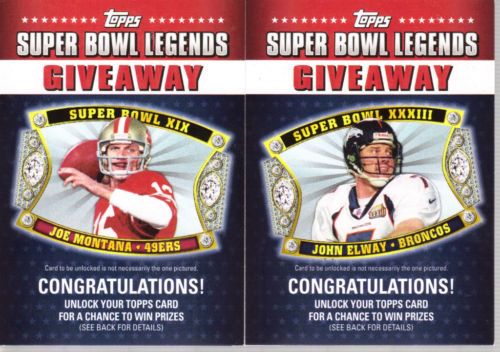 2011 Topps Super Bowl Legends Giveaway Code