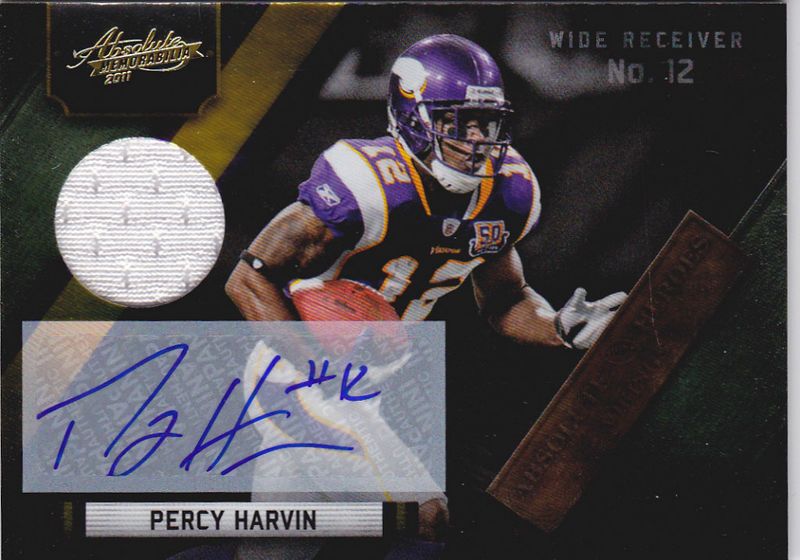 2011 Panini Absolute Percy Harvin Jersey Autograph