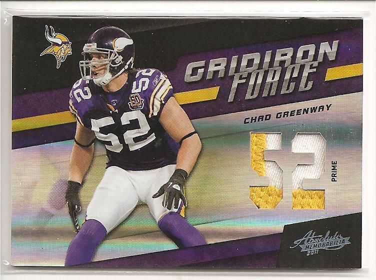 2011 Panini Absolute Chad Greenway Force Jersey
