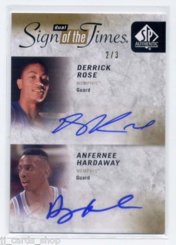 2011-12 Sp Authentic Derrick Rose Anfernee Hardaway dual autograph