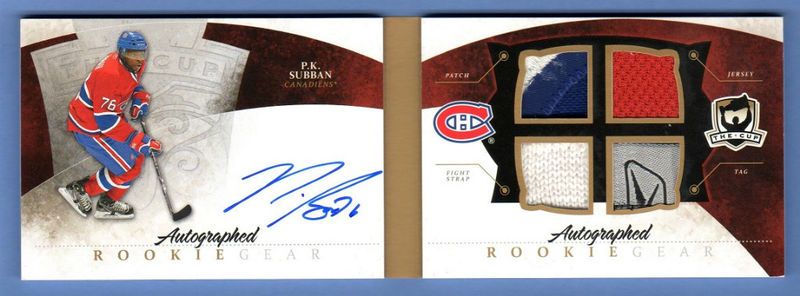 10-11 UD The Cup PK Subban Book Rookie Gear Card