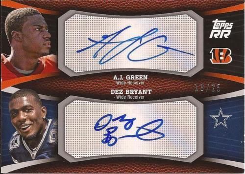 2011 Topps Rising Rookies AJ Green / Dez Bryant Dual Auto