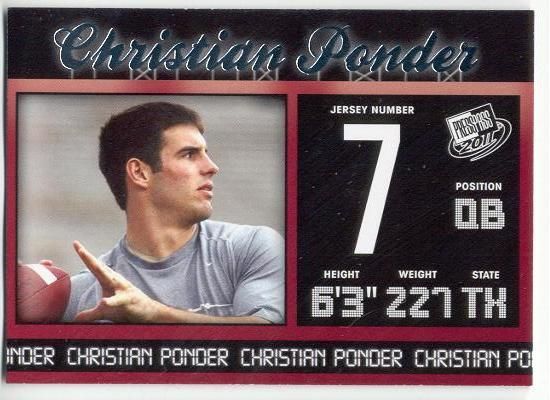 2011 Press Pass Christian Ponder Rookie RC