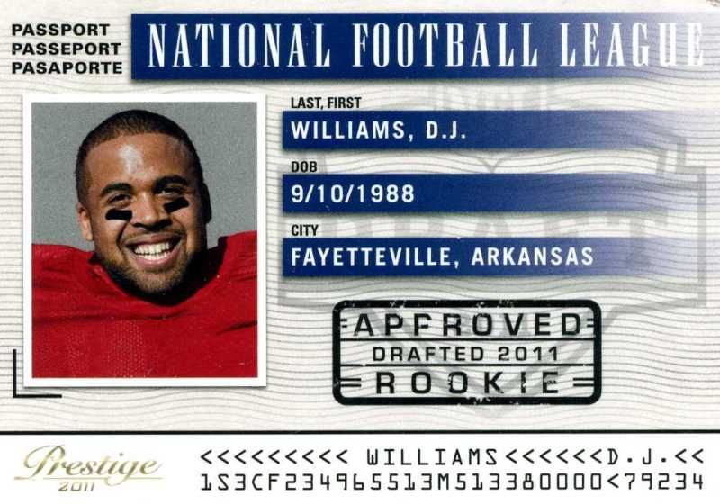 2011 D.J. Williams NFL Passport Panini Prestige