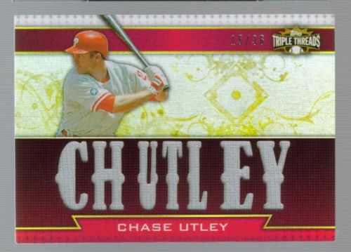 2011 Topps Triple Threads Chase Utley Chutley Jersey Card