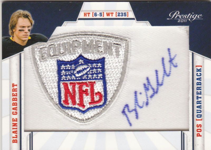 2011 Prestige Blaine Gabbert NFL Equipment Patch Autograph