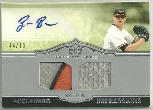 2011 Topps Marquee Zach Britton Acclaimed Impressions Dual Auto