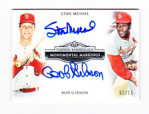 2011 Marquee Dual Autograph Musial - Gibson 1/15