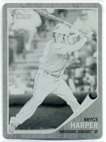 2011 Topps Heritage Minor League Bryce Harper 1/1 Printing Plate