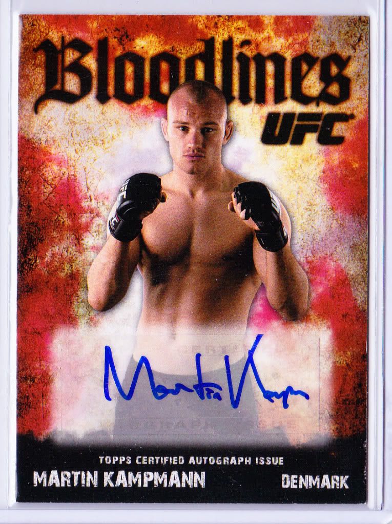 2009 Topps UFC Bloodiness Autographs Martin Kampmann Card