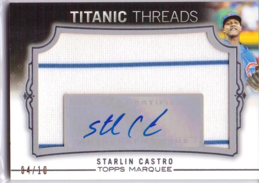 2011 Topps Marquee Starlin Castro Autograph Titanic Threads Relic