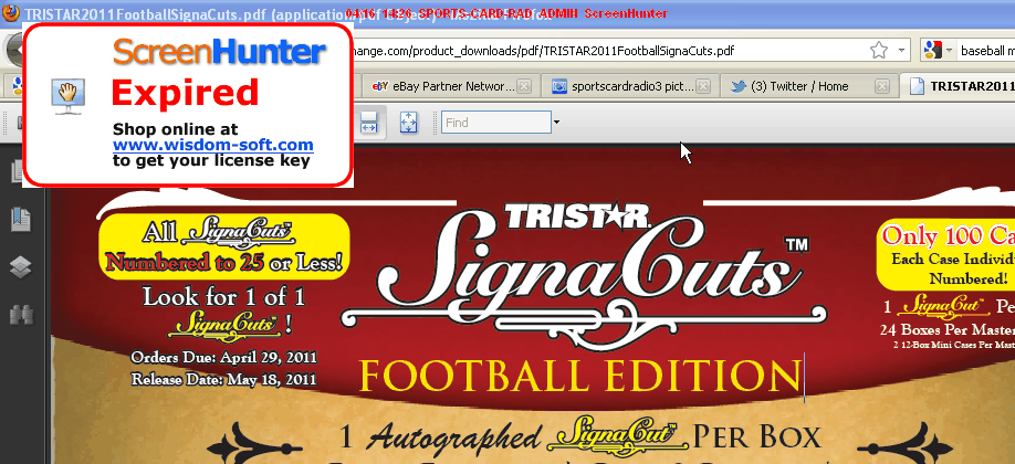 2011 TriStar Signa Cuts Football