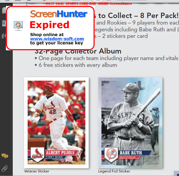 2011 Topps Babe Ruth MLB Baseball Sticker Foil