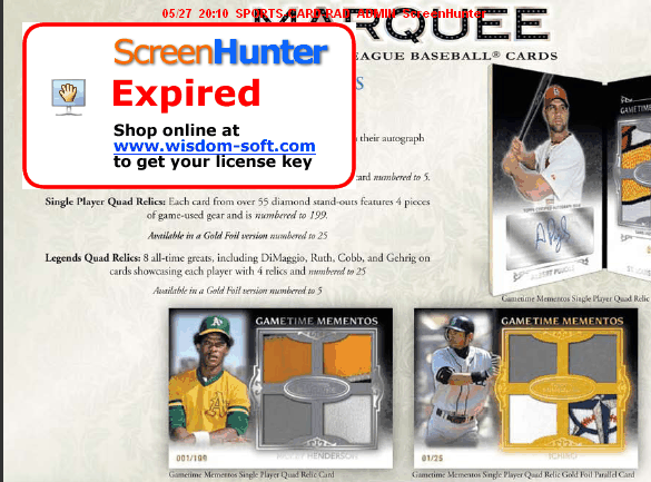 2011 Topps Marquee Gametime Mementos Quad Jersey Cards