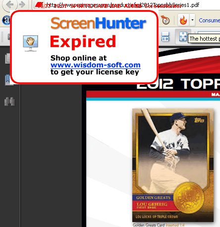 2012 Topps Lou Gehrig Golden Greats Insert Card