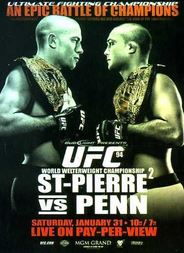 2009 Topps UFC Fight Poster UFC 94 St-Pirre vs Penn 2