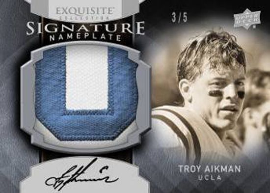 2010 UD Exquisite Troy Aikman Signature Nameplate Patch