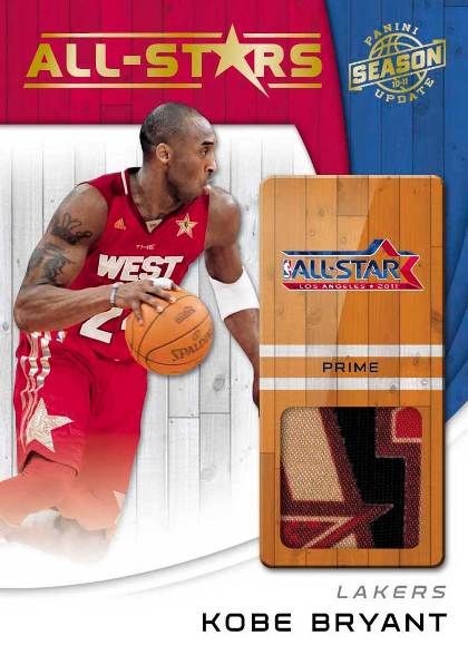 2010-11 Panini Season Update NBA All-Stars Kobe Bryant Prime Jersey Card