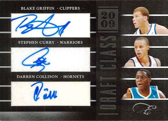 2010-11 Panini Black Box Elite Griffin - Curry - Collison Draft Class Triple Autograph