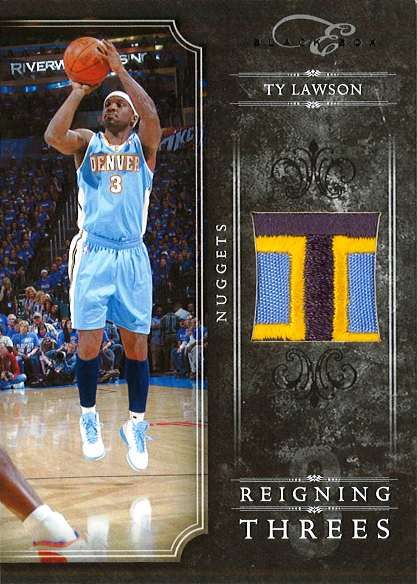 2010-11 Panini Black Box Ty Lawson Reigning 3's Prime Jersey Card #/49