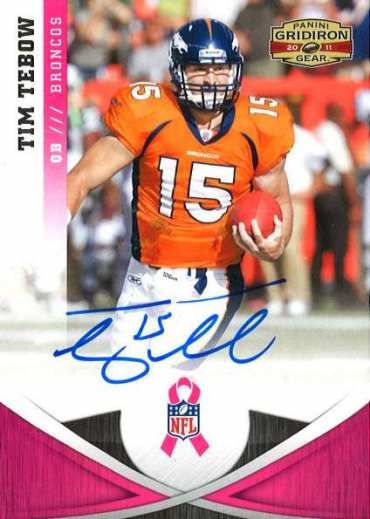 2011 Panini Black Friday Tim Tebow Breast Cancer Autograph